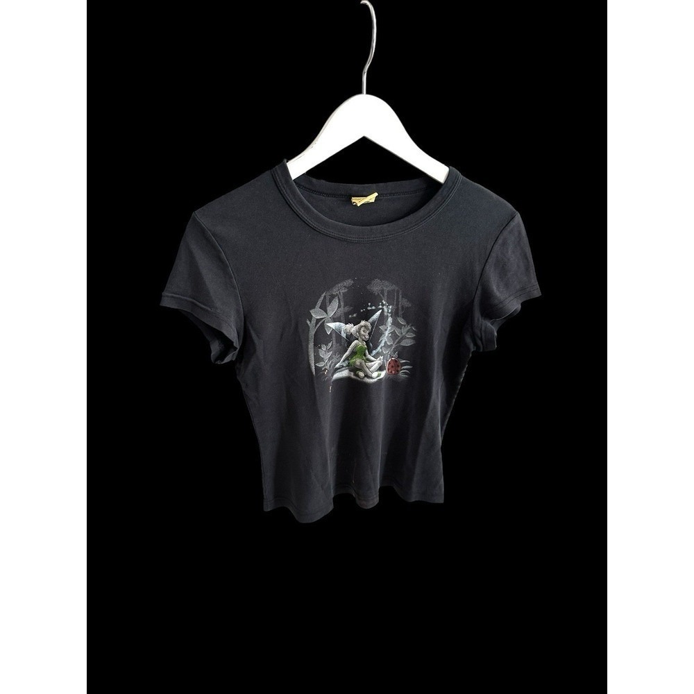Vintage Disney Stage 28 Peter Pan Tinker Bell Women T‎ Shirt Baby Tee Sz Sm/Med